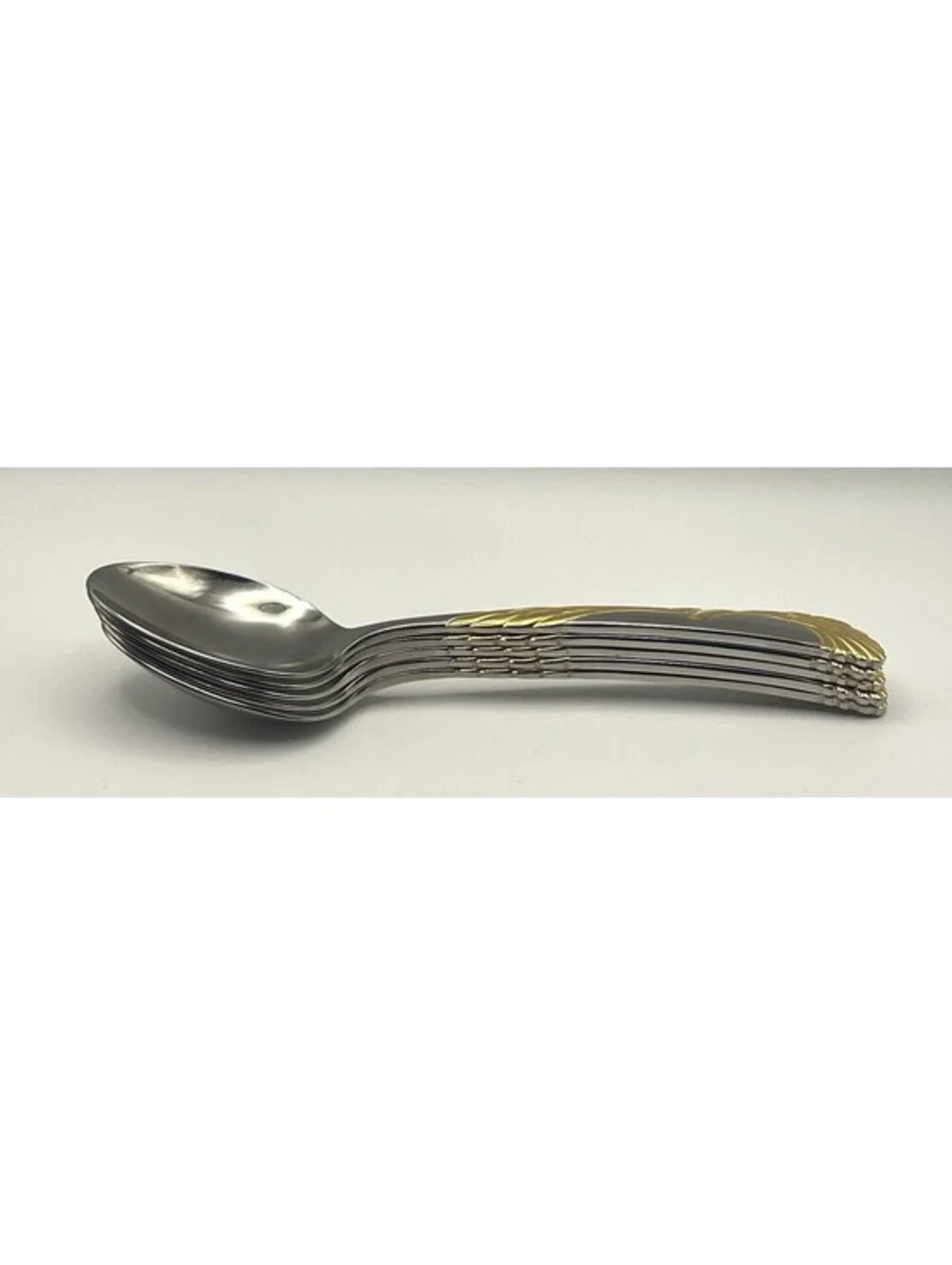 (5) Sasaki WINGS Gold Accent Gerald Patrick Stainless Place Spoon Lot ~ 7 5/8”